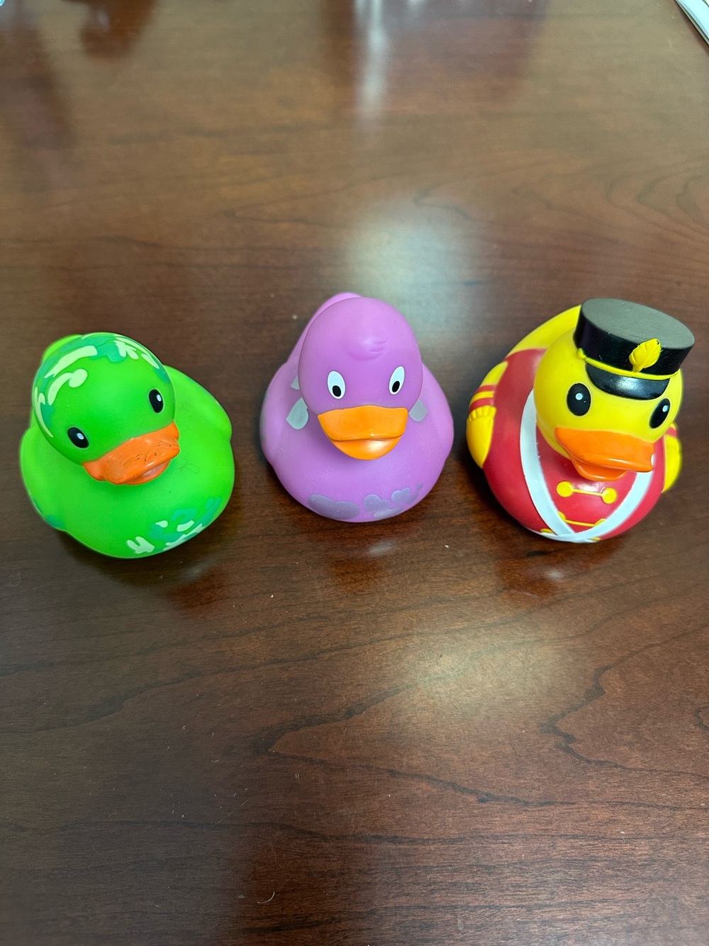 Assorted Kids Rubber Duck Bath Toy Set - Green, Purple, Yellow